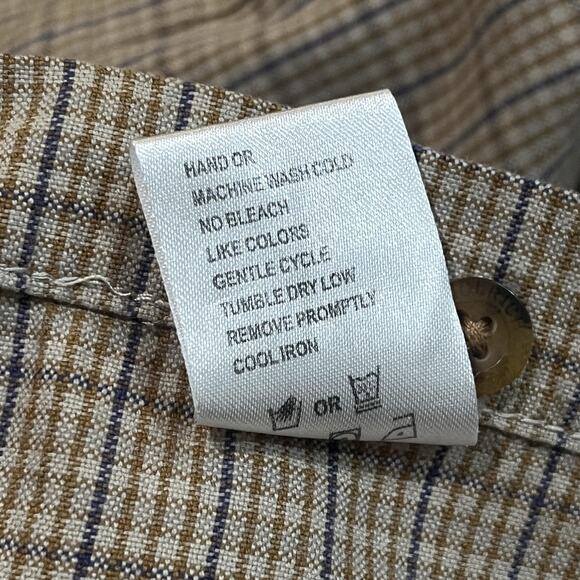 Woolrich Shirt Mens Large Deep Beige Plaid Button Front Long Sleeve Cotton - Picture 8 of 8